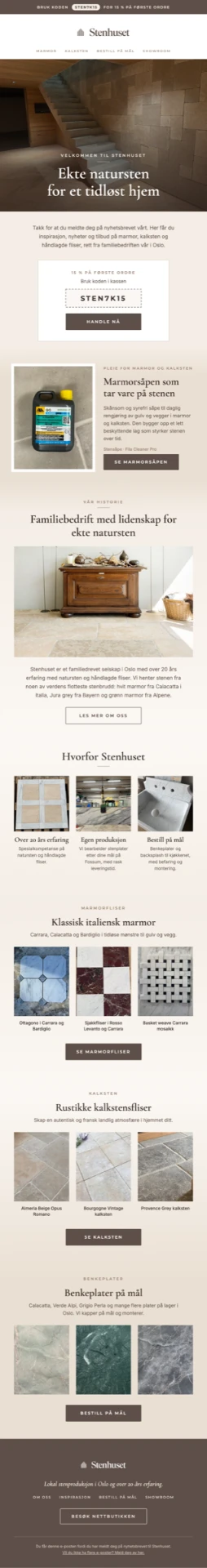 Stenhuset — velkomstflyt